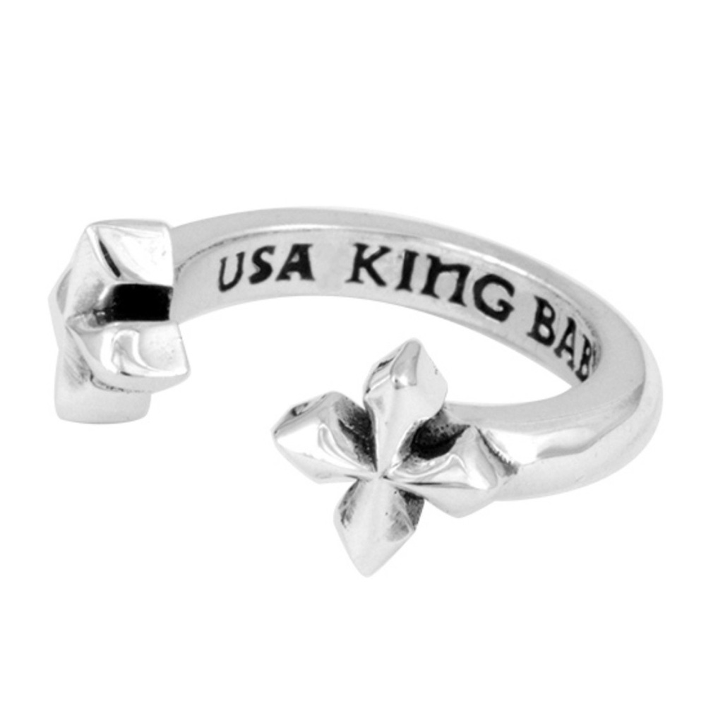 King Baby Studio Silver cross open ended Ring size 7.5